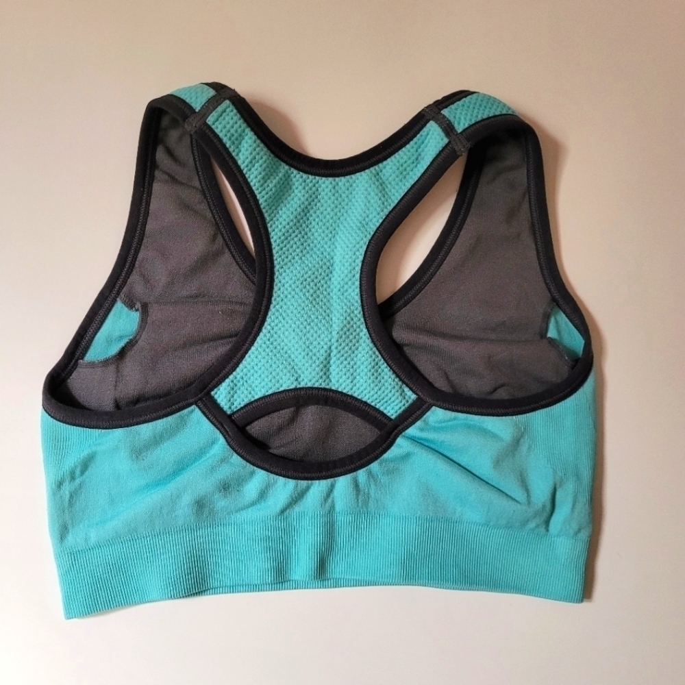 Essentials Blue Sports Bra with Racerback Design - Picture 3 of 11